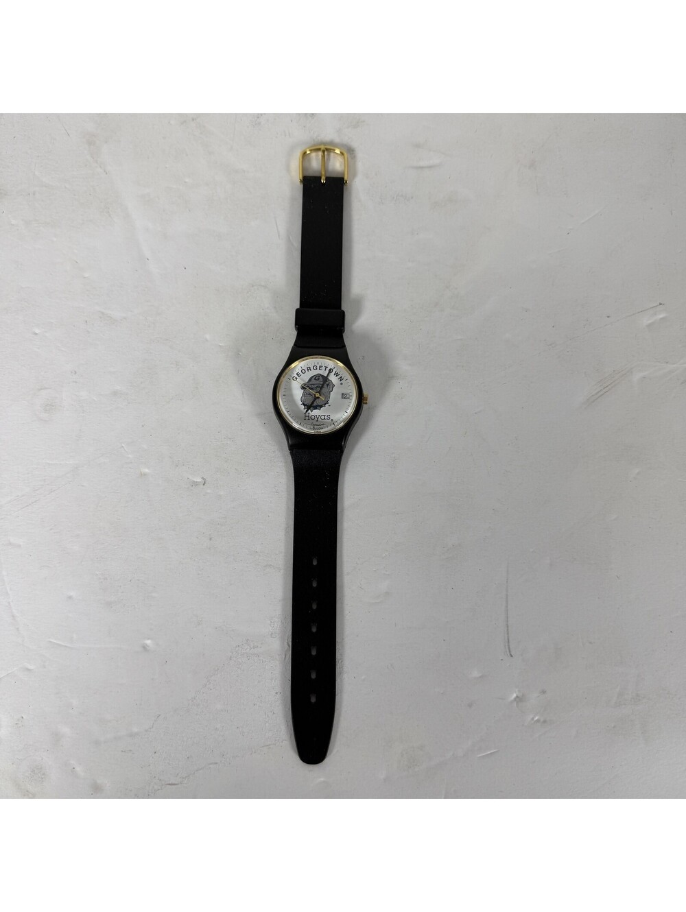 Vintage Georgetown Hoyas Sportstime by Bulova Watch Black Resin Strap